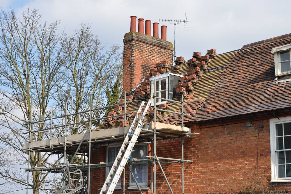 Example of access scaffolding outside of a house